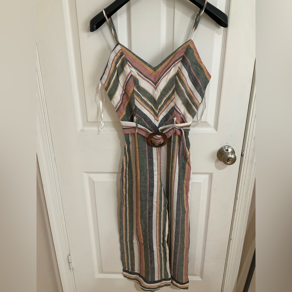 Striped Multicolor Sleeveless Jumpsuit NWT